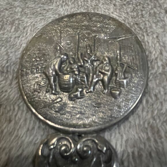 Vintage Denmark Hans Jensen Makeup Purse Mirror Small Hand Mirror 4" - Picture 3 of 7